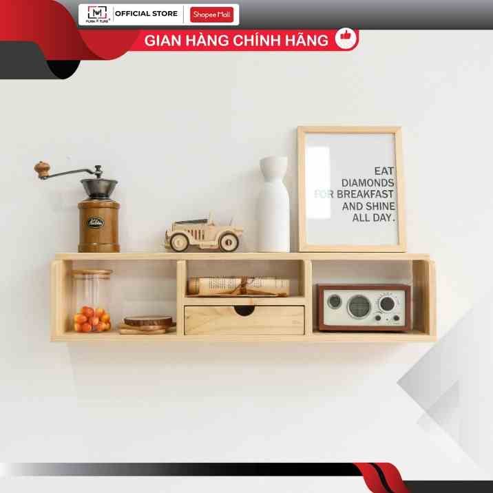 Kệ gỗ treo tường Belle Shelf xuất khẩu hàn quốc MW FURNITURE - Nội thất trang trí