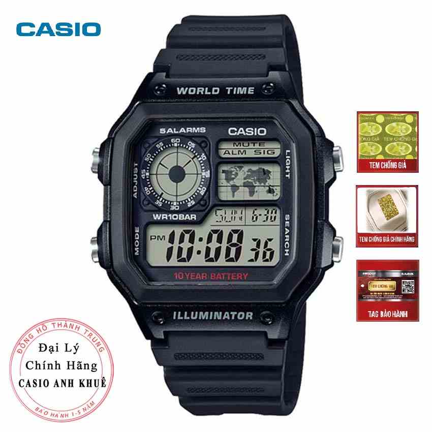 [Mã BMLTB200 giảm đến 100K đơn 499K] Đồng hồ Nam Casio WorldTime AE-1200WH-1AVDF dây nhựa