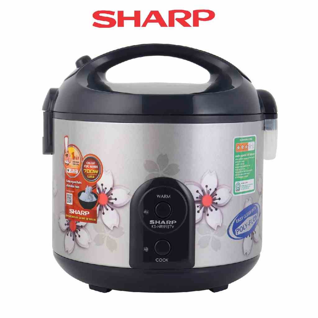 [Mã BMLTB200 giảm đến 100K đơn 499K] Nồi Cơm Điện 1,8 lít Sharp KS-NR191STV