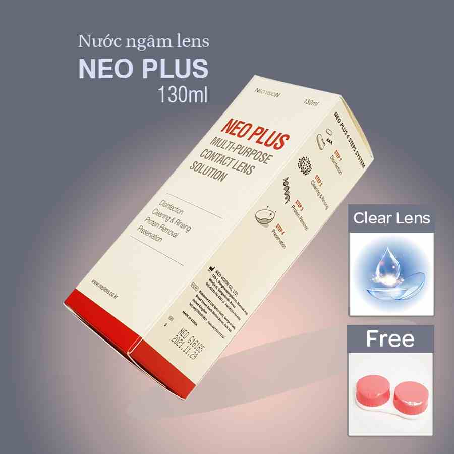 [Mã BMLTA35 giảm đến 35K đơn 99K] Nước ngâm kính áp tròng ANN365, rửa lens mắt hàng ngày, Neo Plus 130ml