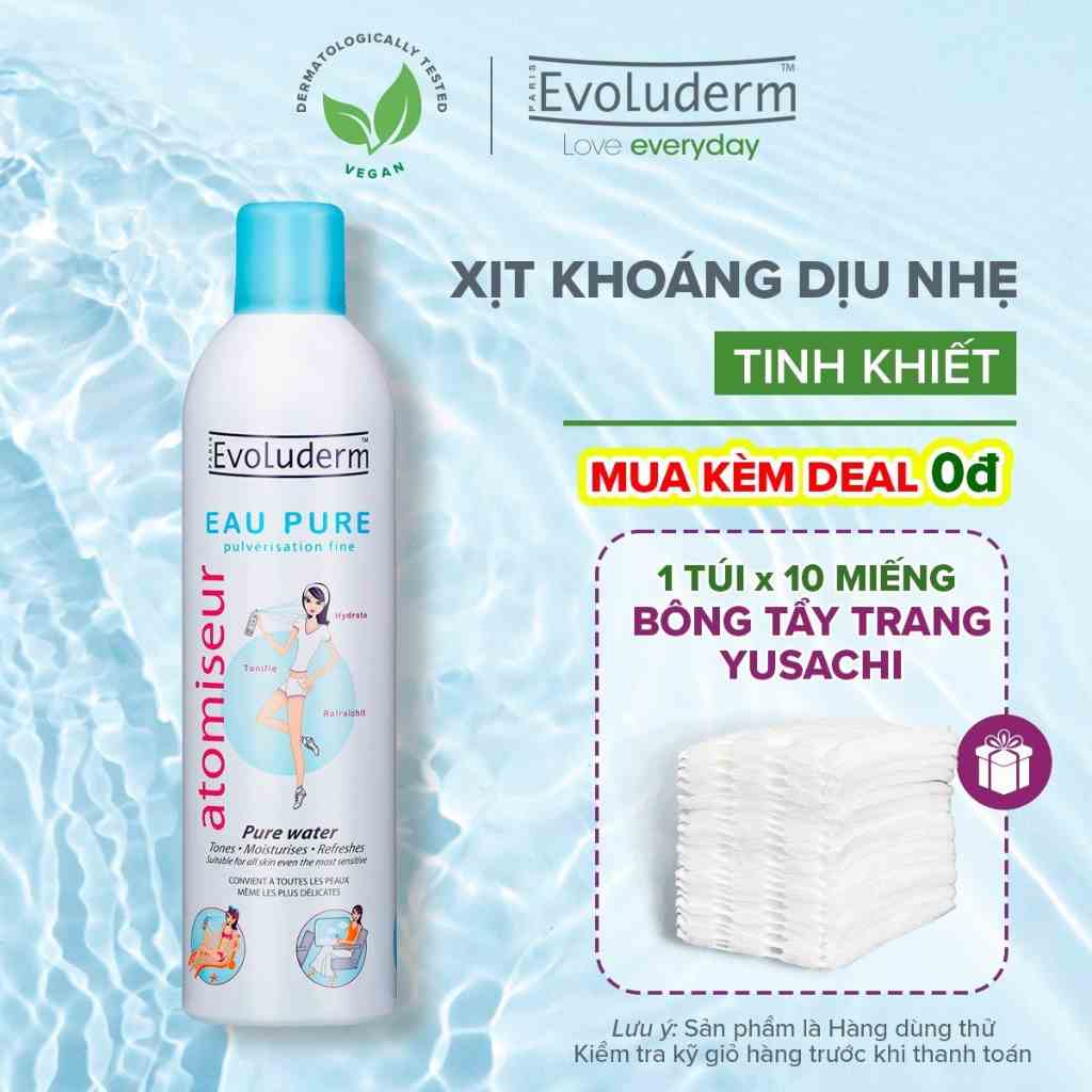 Xịt khoáng Evoluderm Atomiseur Eau Pure 400ml