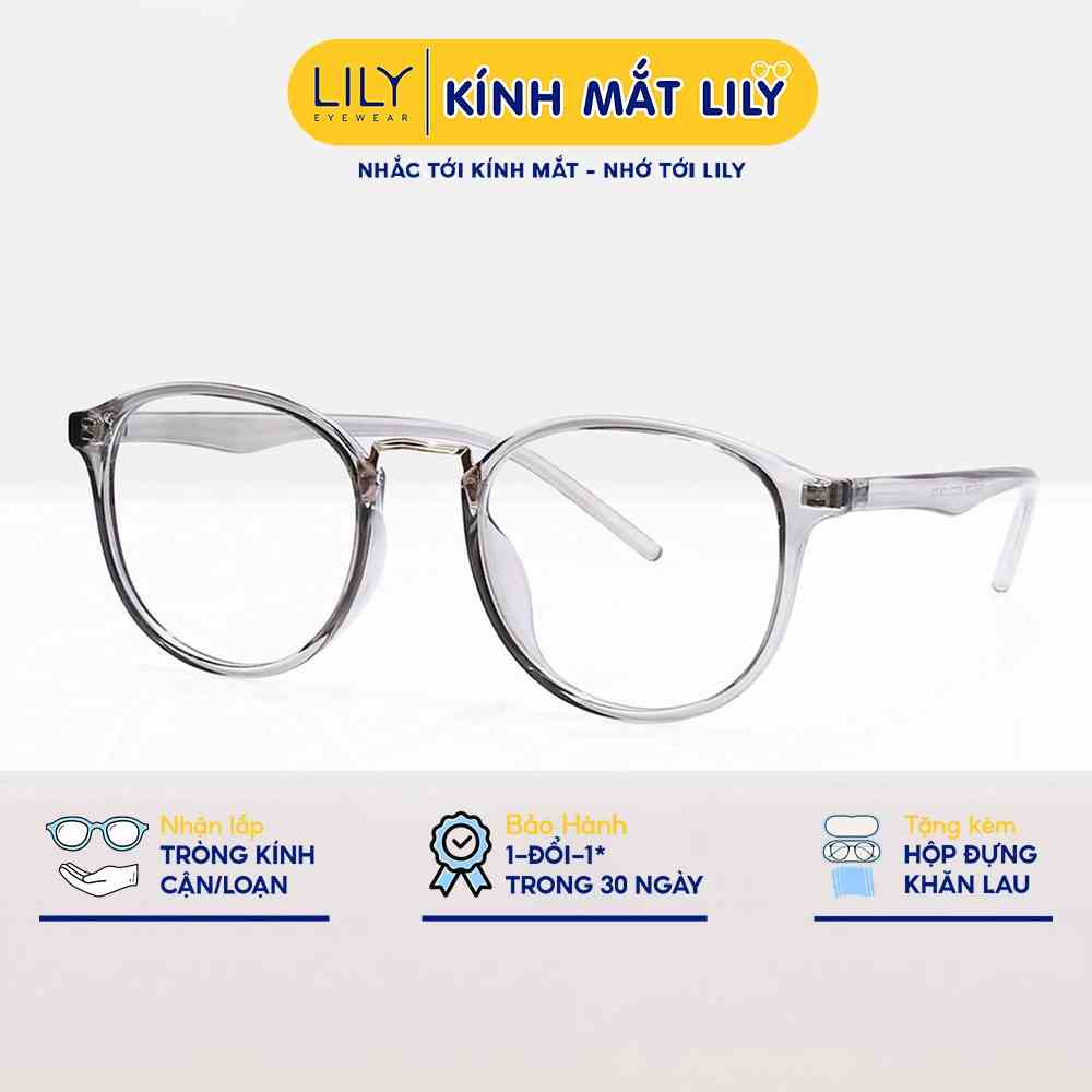 Gọng kính tròn nam nữ chất liệu nhựa dẻo phụ kiện thời trang Lilyeyewear 20239 nhiều màu