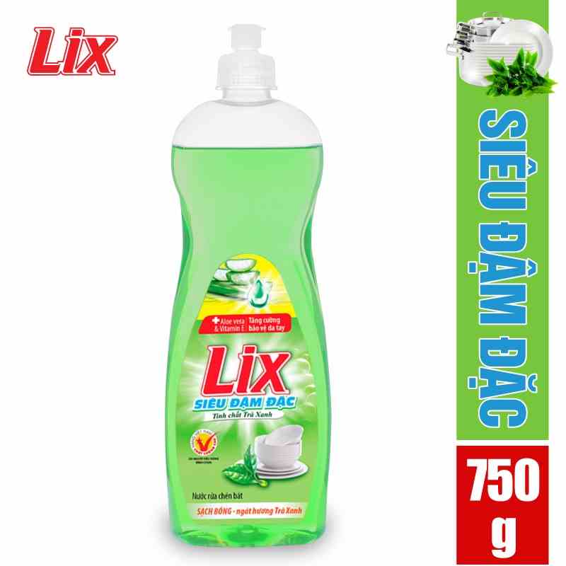 [Mã BMLTA35 giảm đến 35K đơn 99K] Nước rửa chén LIX siêu đậm đặc hương trà xanh 750g TX751