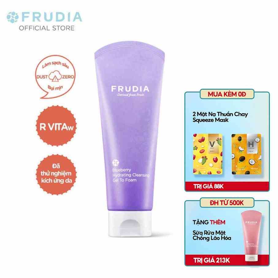 [Tặng 88k] Sữa Rửa Mặt Dưỡng Ẩm Việt Quất Frudia Blueberry Hydrating Cleansing Gel To Foam 145ml