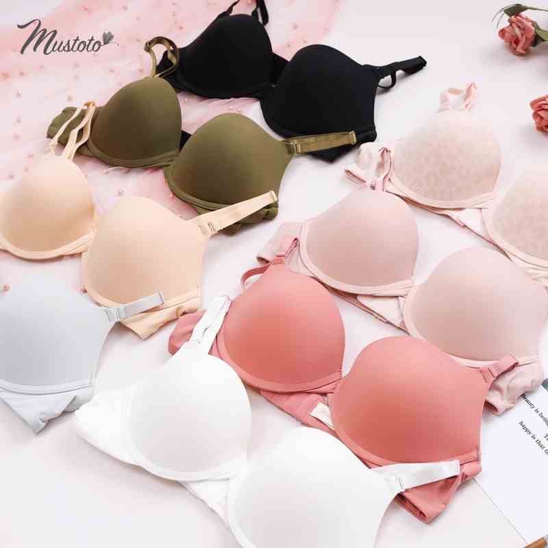 Áo Lót Nữ Trơn Nâng Ngực Có Gọng Mút Vừa 2cm Bra Hop (Mustoto MA26)