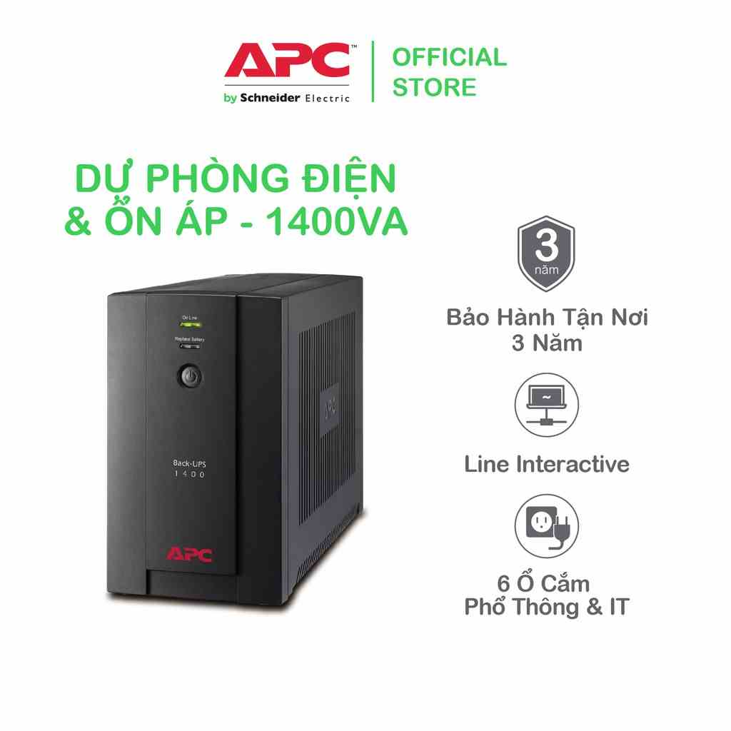 [Mã BMLTB35 giảm đến 35K đơn 99K] Bộ lưu điện APC by Schneider Electric Back-UPS 1400VA 230V & ổn áp BX1400U-MS