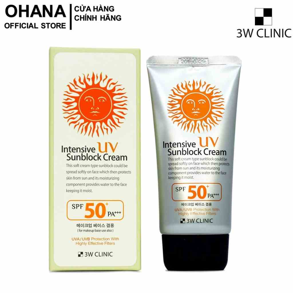 Kem chống nắng 3W Clinic UV Sunblock Cream SPF 50+ PA+++ 70 ml