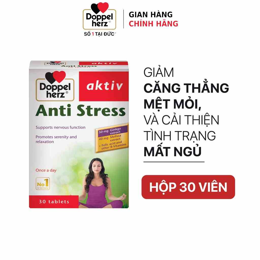 [TPCN Nhập Khẩu] Viên uống hỗ trợ ngủ ngon, giảm căng thẳng, mệt mỏi Doppelherz Aktiv Anti Stress (Hộp 30 viên)