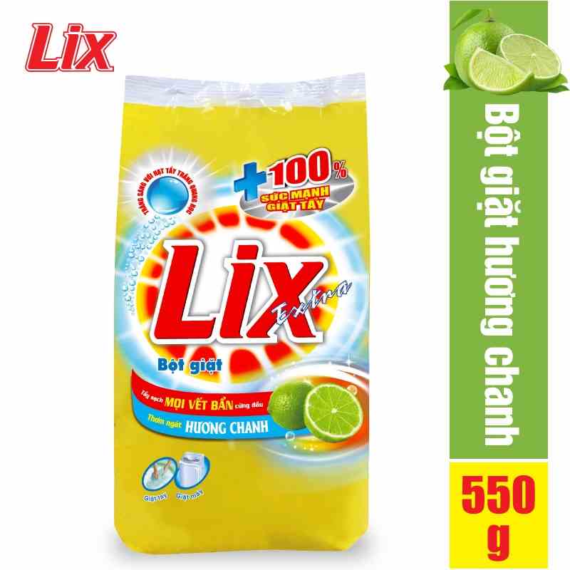 [Mã BMLTB35 giảm đến 35K đơn 99K] Bột giặt LIX extra hương chanh 550g EC055