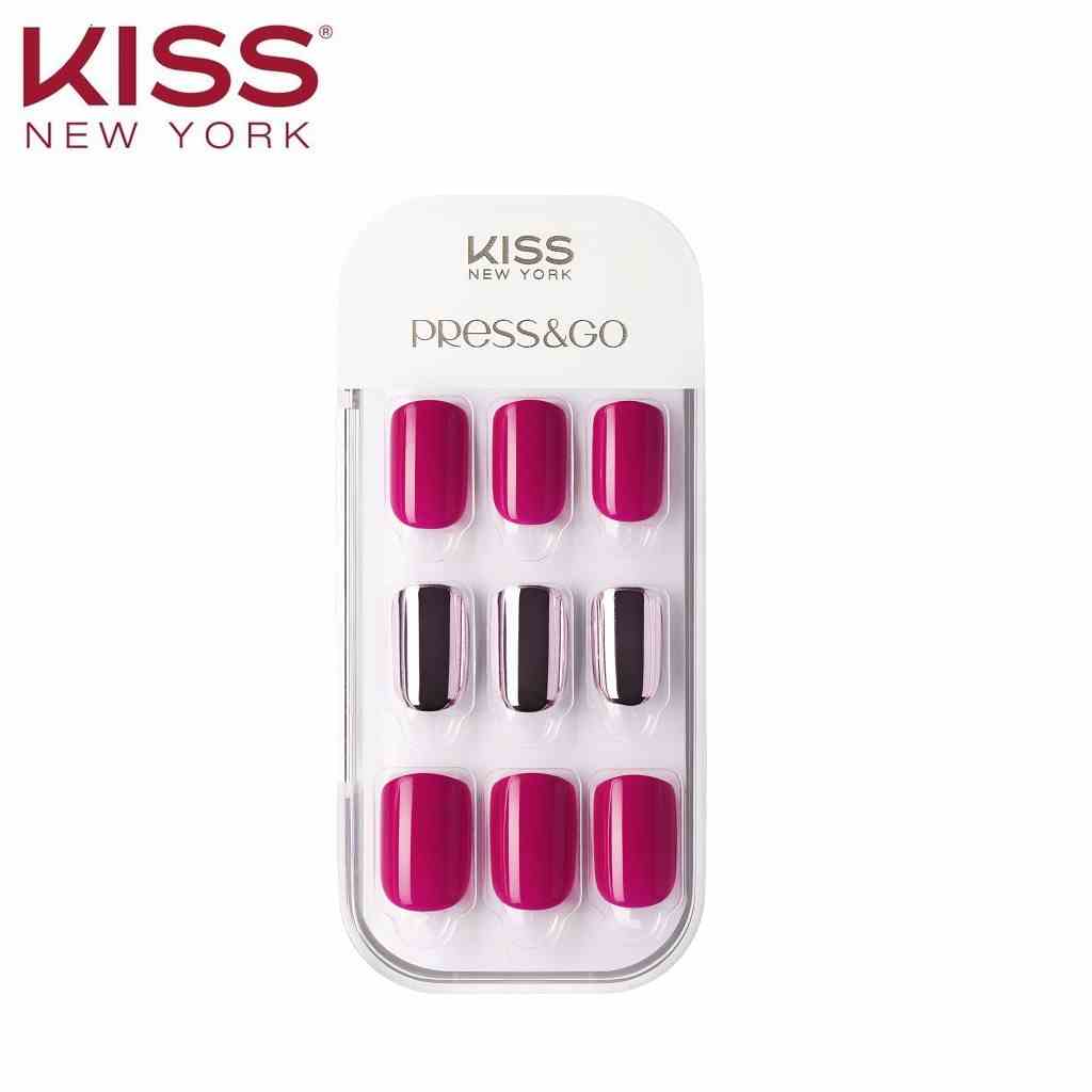 [Mã BMLTB200 giảm đến 100K đơn 499K] Bộ 30 Móng Tay Gel Tự Dán Press & Go Kiss New York Nail Box - Ruby (KPNA16KA)