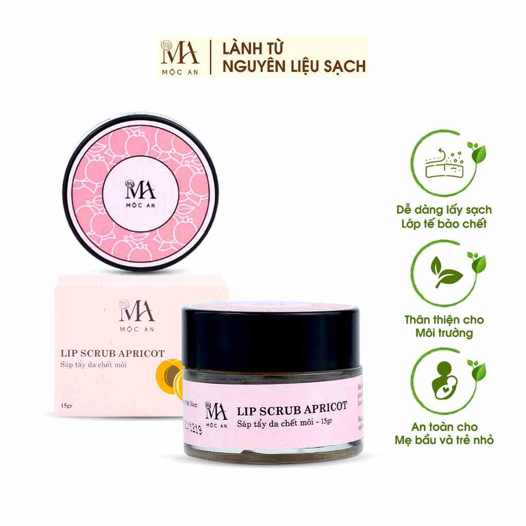 [Mã BMLTB35 giảm đến 35K đơn 99K] Sáp Tẩy Da Chết Môi Lip Scrub Apricot - Mộc An 15gr