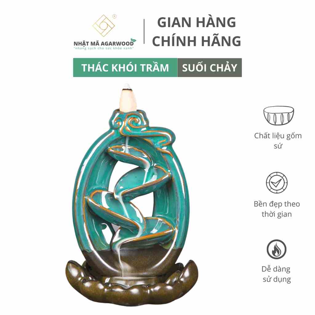 Thác khói trầm hương - Nhật Mã Agarwood - Chất liệu gốm sứ