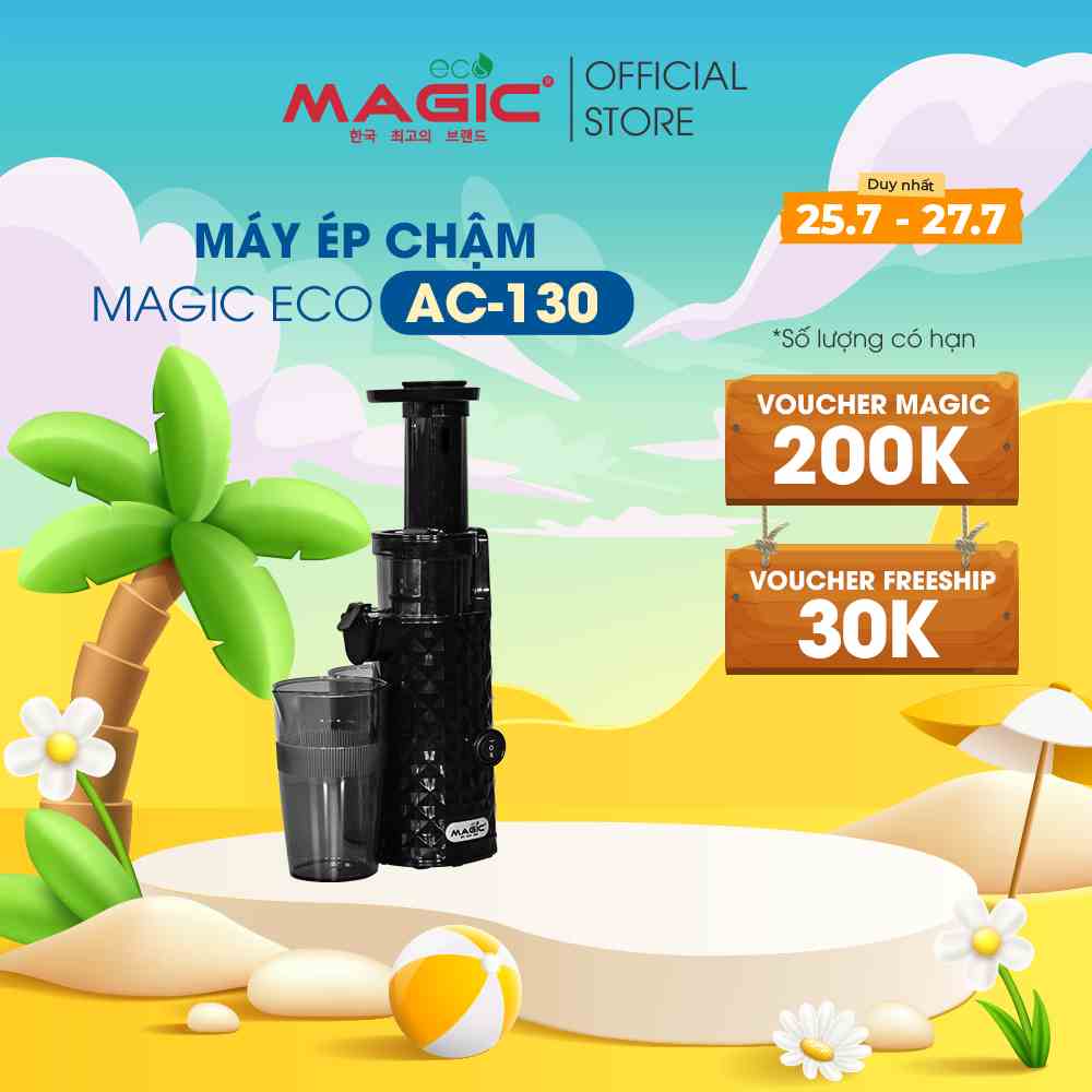 Máy ép chậm thế hệ mới Magic Eco AC130 MADE IN THAILAND,nhỏ gọn lắp ráp nhanh,giảm tiếng ồn,bảo hành chính hãng