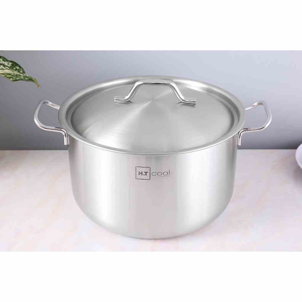 Nồi luộc gà 1 đáy cao cấp HT Cook  Fivestar nắp inox ( 26cm / 28cm / 30cm /32cm ) dùng được bếp từ , gas , hồng ngoại