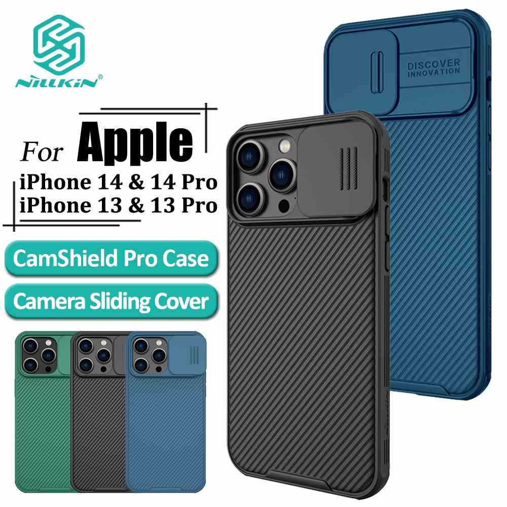 Ốp Điện Thoại NILLKIN Có Nắp Trượt Bảo Vệ Camera Tráng Gương Cho iPhone 14 Pro max 13 Pro 12 11 Pro 14 Pro max 13 mini 14 plus