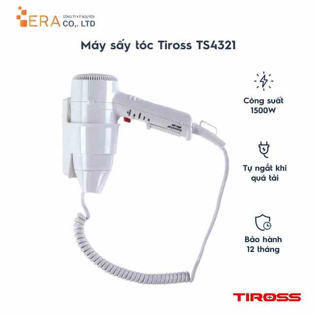 [Mã BMLT100 giảm đến 100K đơn 499K] Máy sấy tóc Tiross TS4321