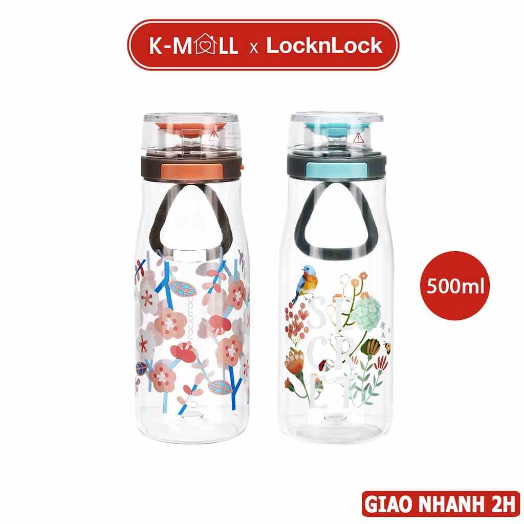 Bình nước nhựa tritan LocknLock 500ml One Touch Bottle ABF687 kín nước nhỏ gọn  - K-MALL