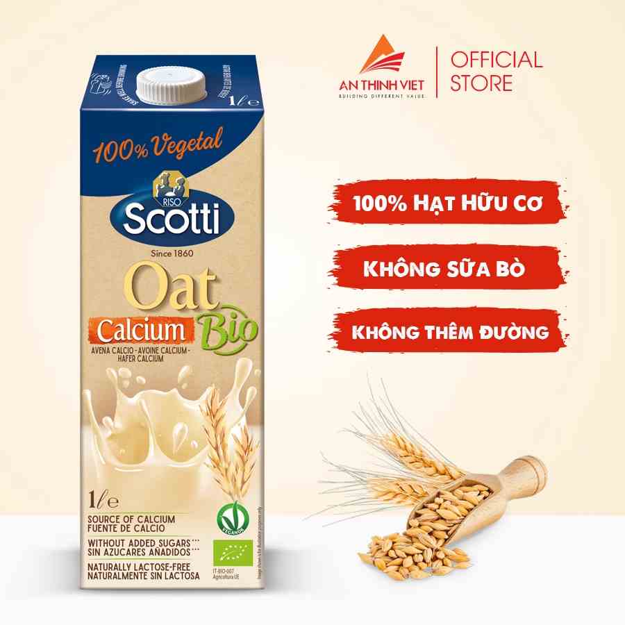 [Mã BMLTB35 giảm đến 35K đơn 99K] Sữa Yến Mạch Giàu Canxi Riso Scotti - Bio Calcium Oat Drink - 1L