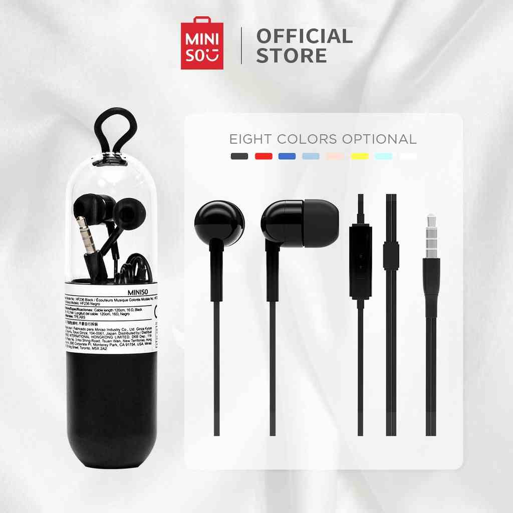 Tai nghe HF236 Miniso nhét tai có dây jack cắm 3.5mm nhiều màu