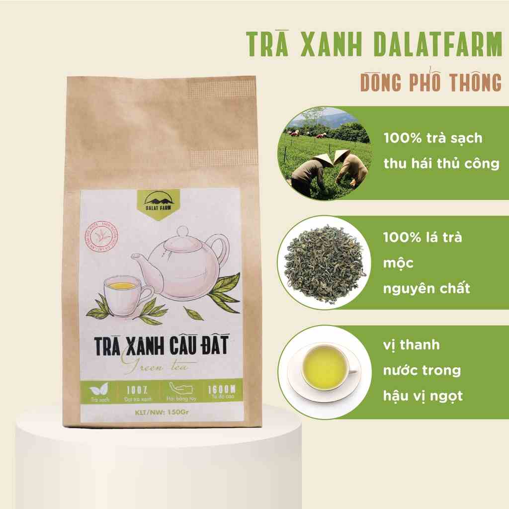 Trà Xanh Cầu Đất Dalat Farm - Túi 150Gr