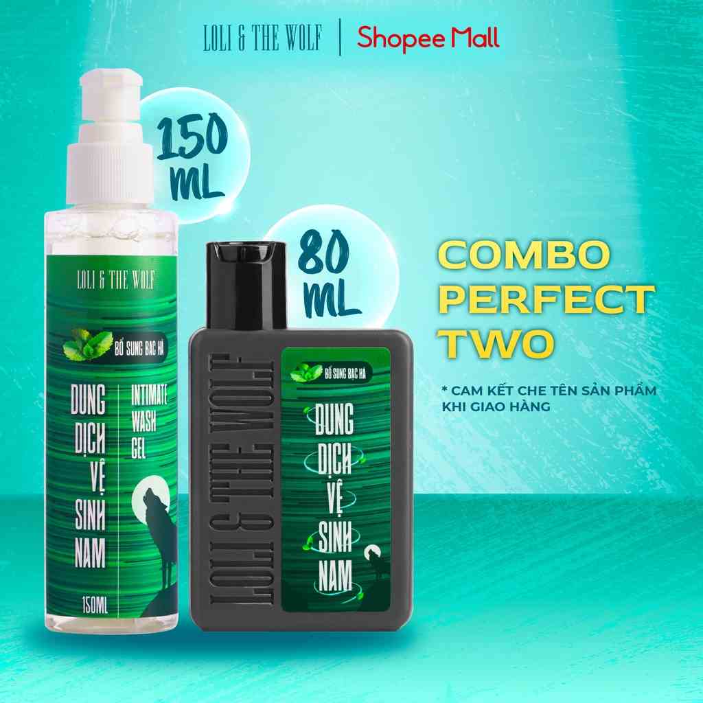 Set Dung Dịch Về Sinh Loli And The Wolf Dành Cho Nam: 1 Dung Dịch Vệ Sinh Nam 150ml + 1 Dung Dịch Vệ Sinh Nam 80ml