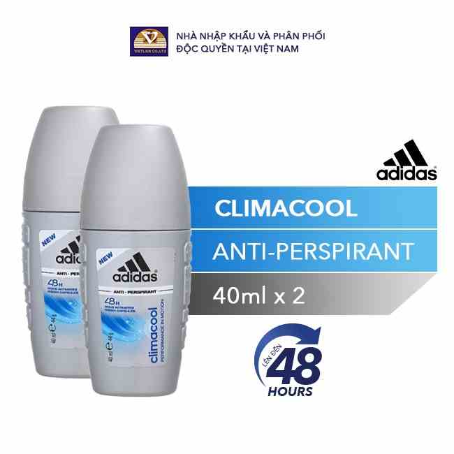 [Mã BMLTB35 giảm đến 35K đơn 99K] Combo 2 chai: Lăn Khử Mùi Ngăn Mồ Hôi - Nam Adidas - Climacool - 40ml