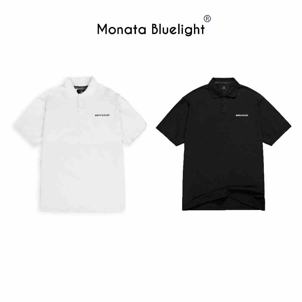 [Mua 2 giảm 7%] MONATA BLUELIGHT Logo Popular - Áo Polo Logo oversize unisex