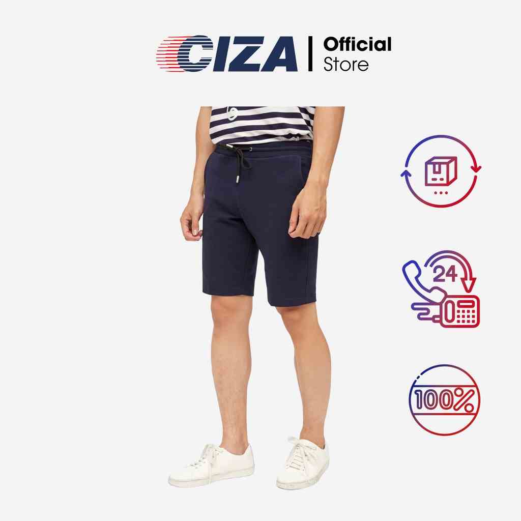 Quần thun short ngắn nam CIZA  vải cotton thiết kế dây rút trơn trẻ trung thoải mái size S M L XL QSTR10