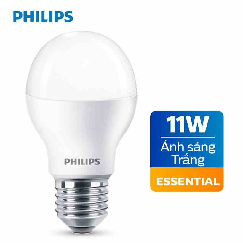 [Mã BMLTB35 giảm đến 35K đơn 99K] Bóng đèn Philips LED Essential 11W E27 A60 - Ánh sáng trắng / Ánh sáng vàng