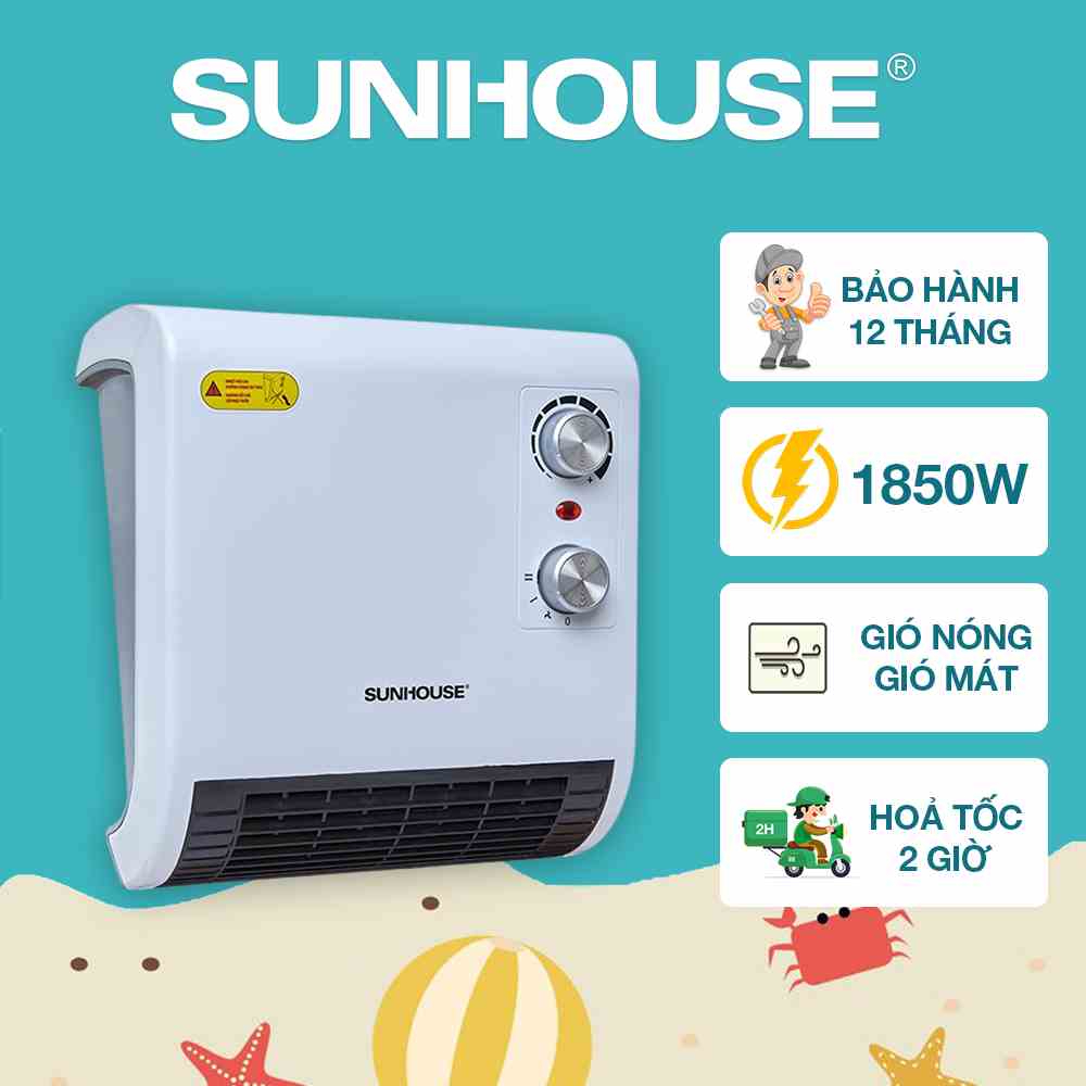 Quạt sưởi nhà tắm SUNHOUSE SHD3816W - Bảo hành chính hãng 12 tháng