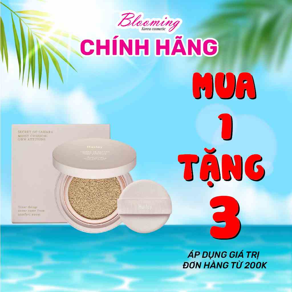 Phấn nước mịn lì mờ khuyết điểm Huxley Moist Cushion Own Attitude 12g SPF24/PA++/Giữ bền màu suốt 6-8 tiếng