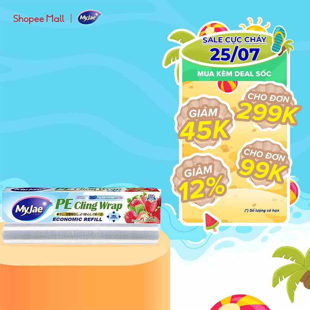 [Mã BMLTA35 giảm đến 35K đơn 99K] [Voucher giảm 12% - đơn từ 0Đ] Màng bọc thực phẩm có dao cắt 120M PE MyJae