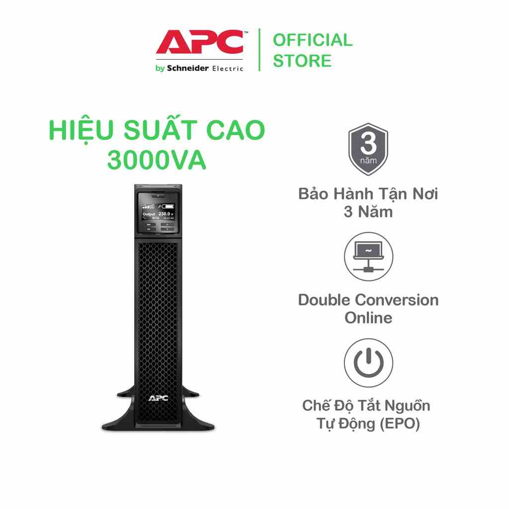 [Mã BMLTB35 giảm đến 35K đơn 99K] Bộ lưu điện thông minh APC by Schneider Electric Smart-UPS SRT3000XLI 3000VA 230V