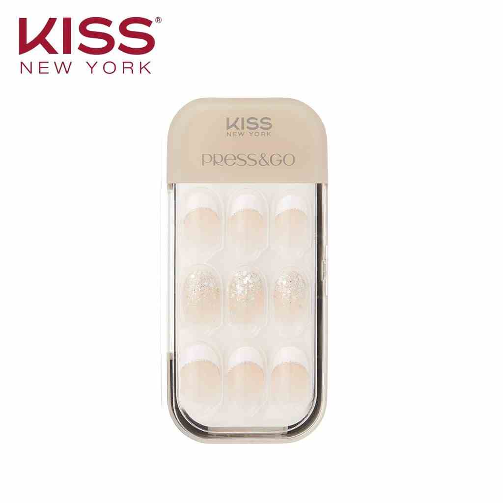 [Mã BMLTB35 giảm đến 35K đơn 99K] Bộ 30 Móng Tay Gel Tự Dán Press & Go Kiss New York Nail Box - Daily French (KPN10K)