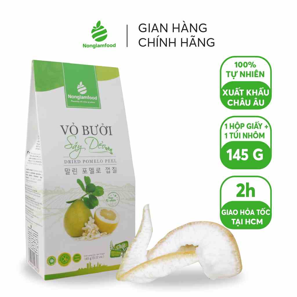 [Mã BMLTB35 giảm đến 35K đơn 99K] Vỏ bưởi sấy dẻo Nonglamfood 145g | Giảm cân hiệu quả, tăng cường đề kháng tự nhiên