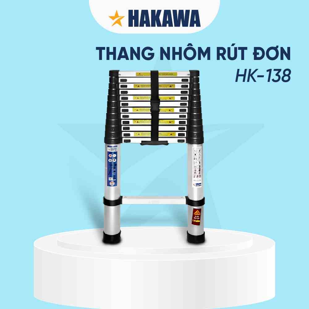 Thang nhôm rút đơn HAKAWA - HK-138 - Sản phẩm chính hãng - Bảo hành 2 năm