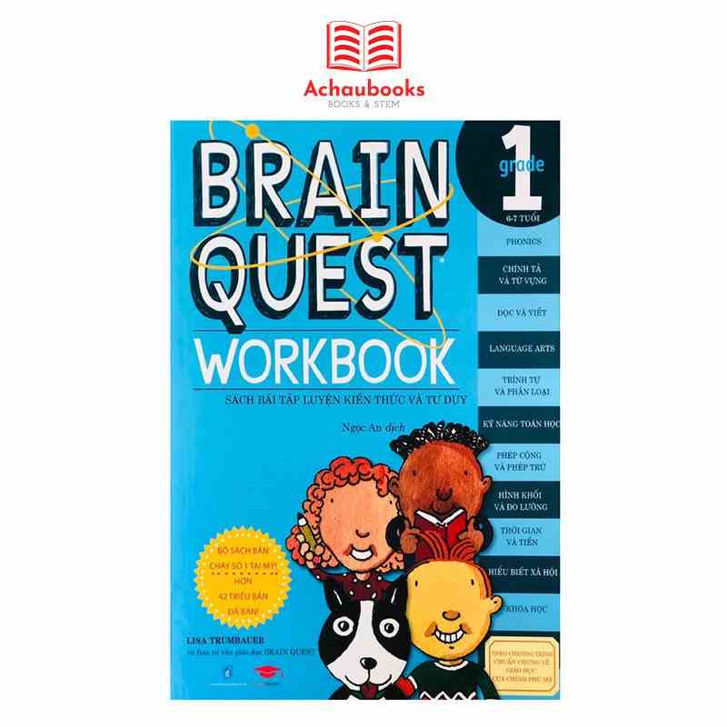 [Mã BMLTB200 giảm đến 100K đơn 499K] Sách Braint Quest WorkBook Grade 1 - Á Châu Books ( 6 - 7 tuổi )