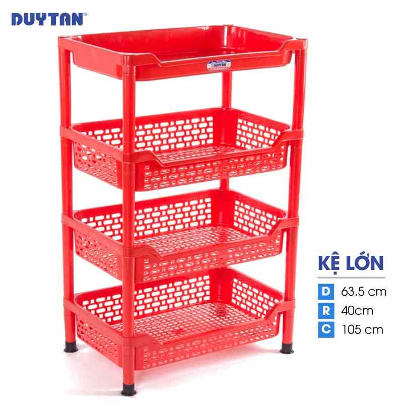 Kệ lớn nhựa DUY TÂN 4 ngăn không bánh xe (63.5 x 40 x 105 cm) - 66333 - Giao màu ngẫu nhiên