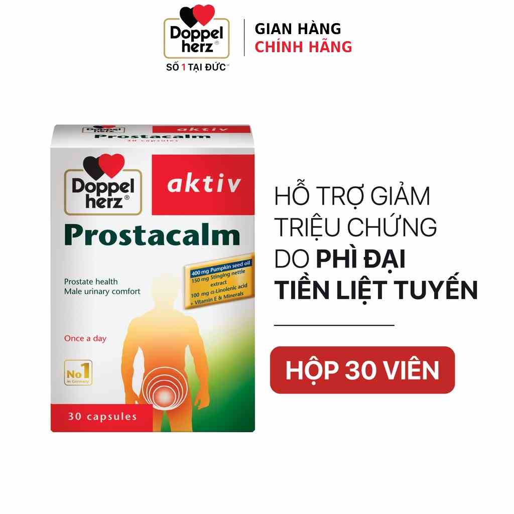 [TPCN Nhập Khẩu] Viên uống cho người phì đại tiền liệt tuyến Doppelherz Aktiv Prostacalm (Hộp 30 viên)