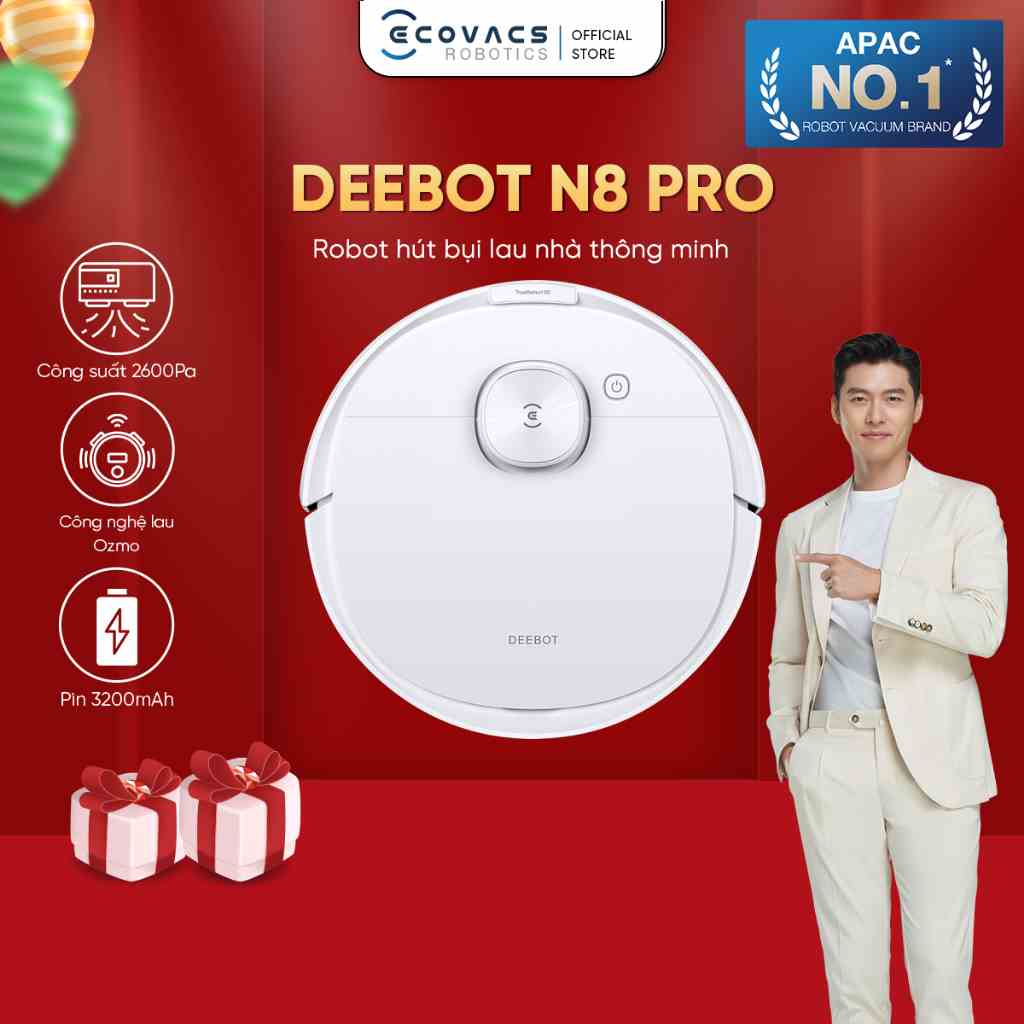 Robot hút bụi lau nhà Ecovacs Deebot OZMO N8 Pro - Bản quốc tế - Bảo hành 24 tháng_Hàng chính hãng