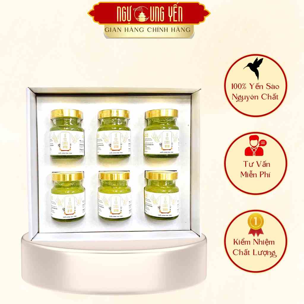 [Mã BMLTB200 giảm đến 100K đơn 499K] Set 6 Hũ Tổ Yến Sào Chưng Sẵn Saffron 70ml- Quà Tặng, Quà Biếu Tết