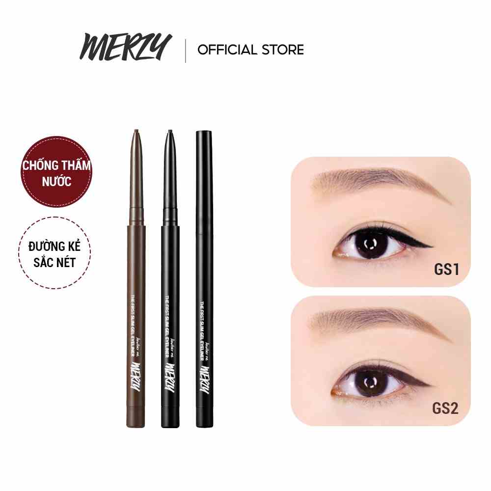 Chì kẻ mắt Merzy The First Slim Gel Eyeliner siêu mảnh, chống trôi 0,05g