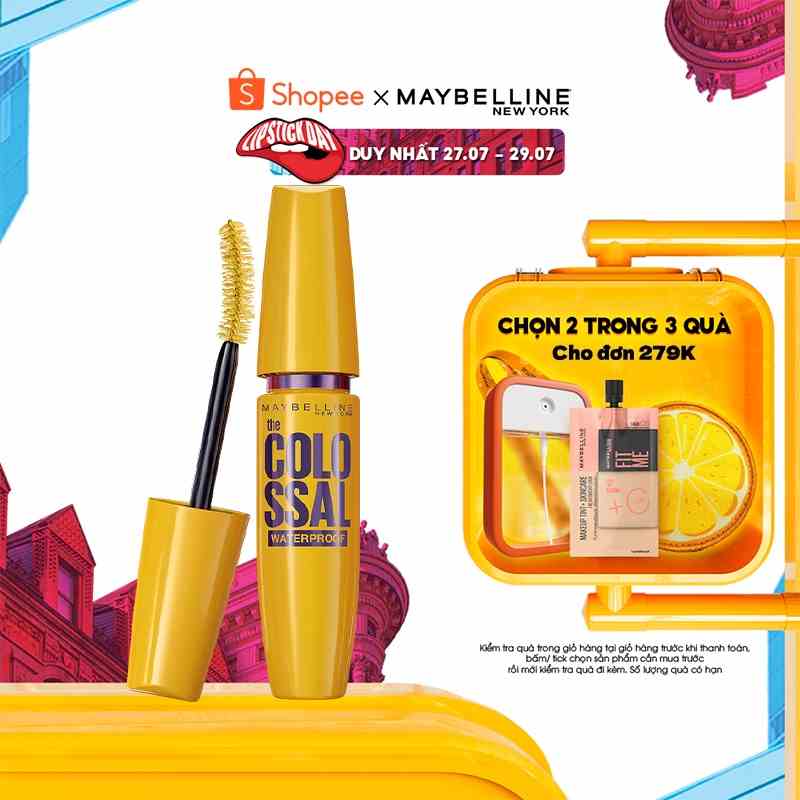 Mascara Dưỡng Mi Collagen Dày gấp 10 lần Maybelline New York Colossal Không Lem 9.2ml