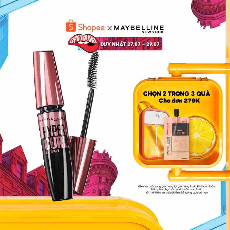 Mascara Dài Mi và Cong Mi Maybelline New York Hyper Curl Waterproof Chuốt Mi Đen 9.2ml