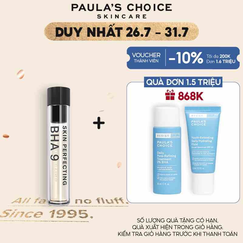 Tinh chất ngăn ngừa mụn đầu đen và bã nhờn Paulas Choice Skin Perfecting BHA 9 (9% Salicylic Acid) 0.83ml Mã 7739