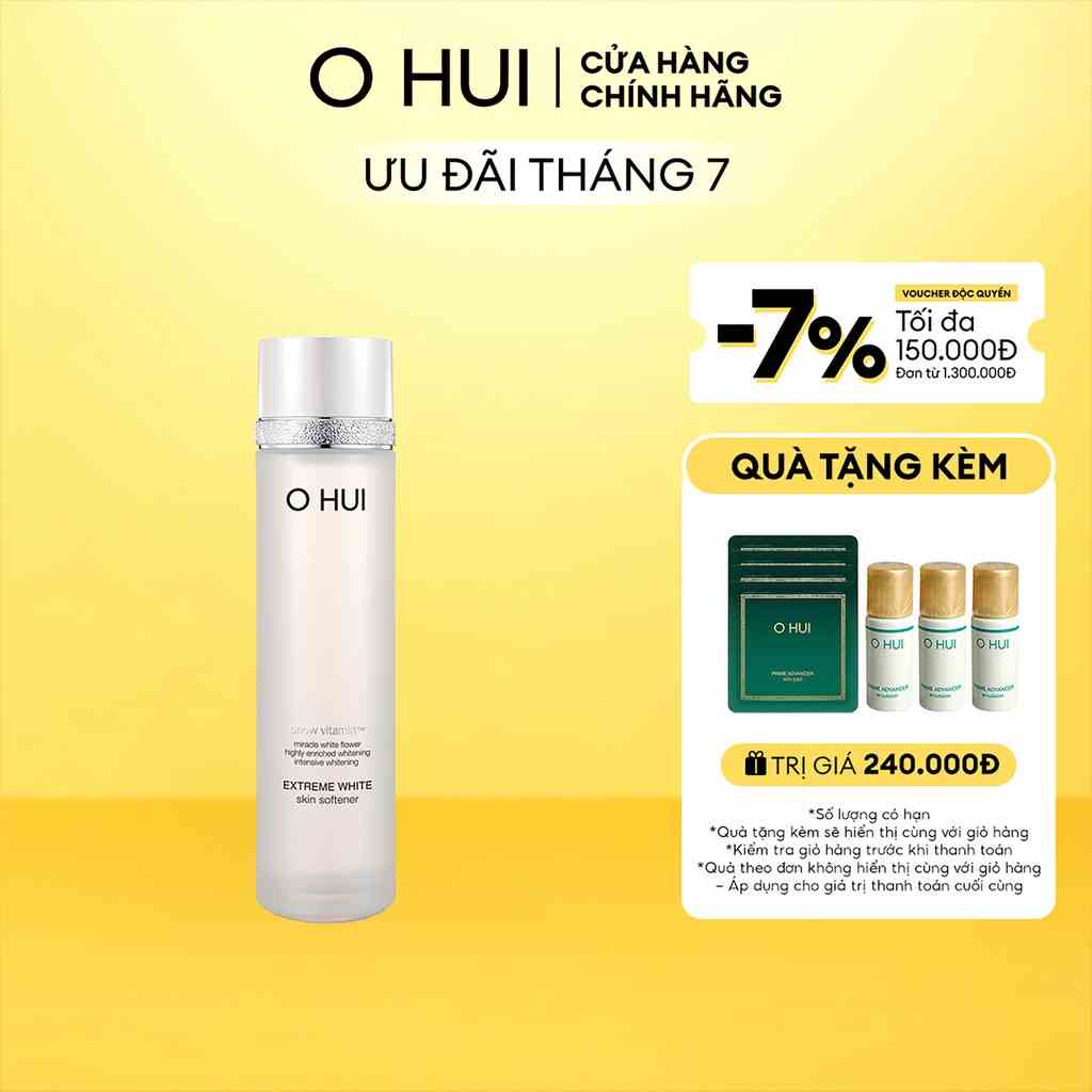 [Mã COSLUX07 giảm 120K đơn 1500K] Nước cân bằng dưỡng trắng OHUI Extreme White Skin Softener 150ml