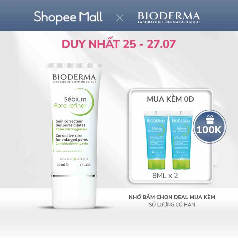 Kem se nhỏ lỗ chân lông Bioderma Sebium Pore Refiner - 30ml