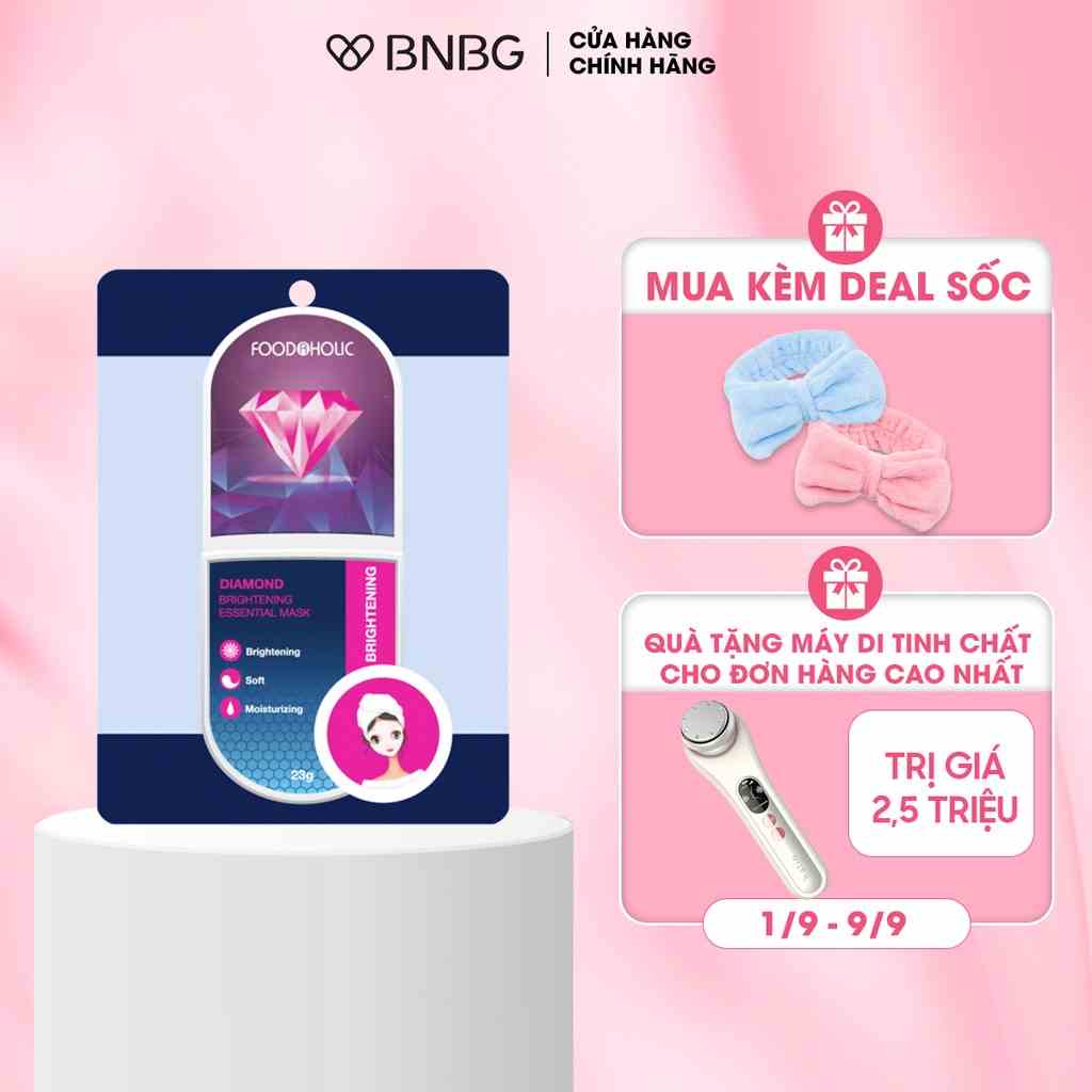 Mặt nạ dưỡng chất kim cương sáng mịn da Foodaholic DIAMOND Brightening Essential Mask 23g