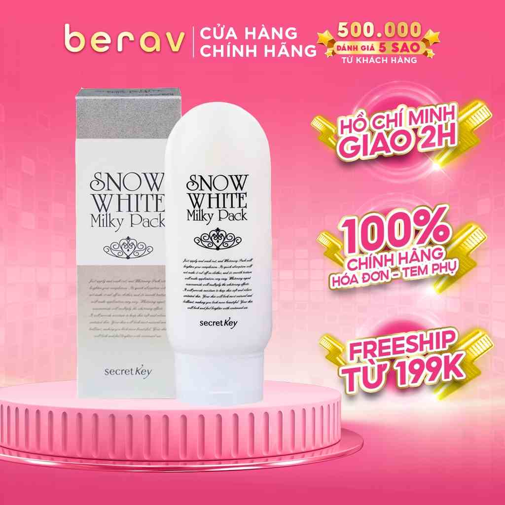 Kem Dưỡng Trắng Secret Key Snow White Milky Pack Dành Cho Da Mặt và Toàn Thân (200ml)