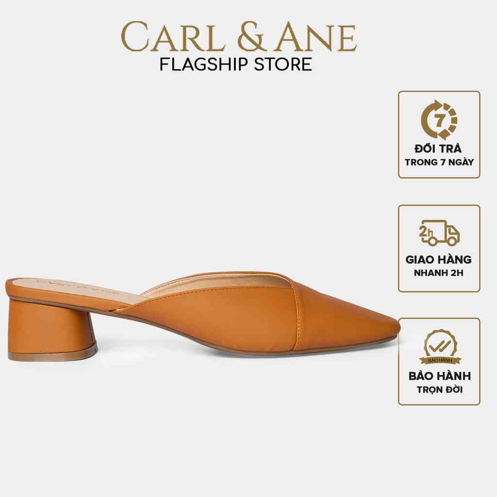 [Mã BMLTB35 giảm đến 35K đơn 99K] Carl & Ane - Dép cao gót bít mũi kiểu dáng đơn giản cao 4cm màu bò _ CL008